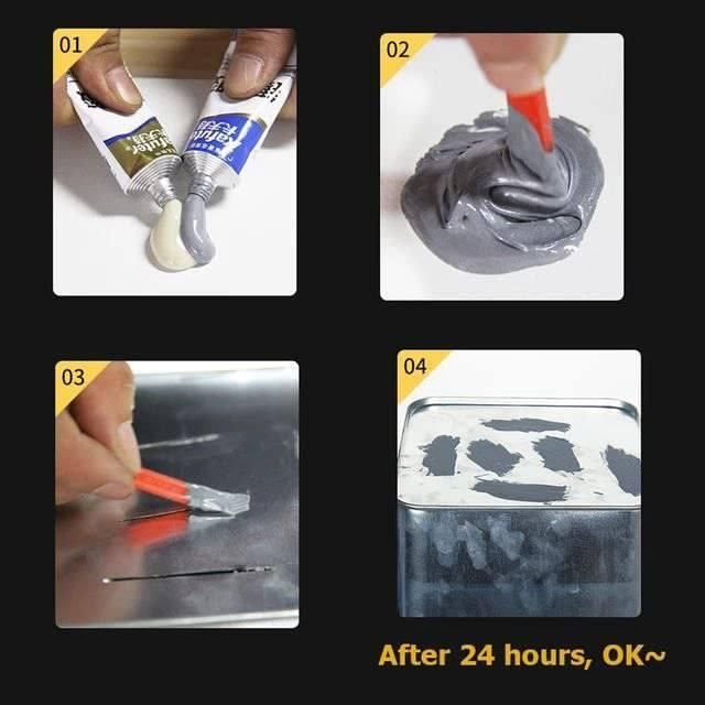 Instant Weld AB Glue, Fix Cracks in Metal, Glass, Wood