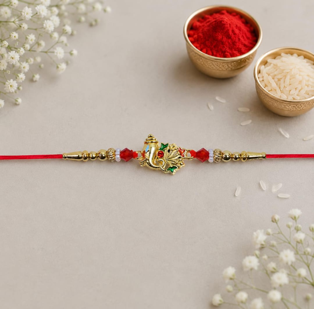 Raksha Bandhan Gift Set for Brother – Ganesha Rakhi & Chocolate Combo
