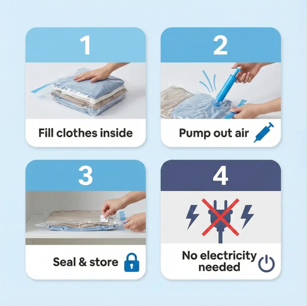 Vacuum Storage Bag Set with Pump