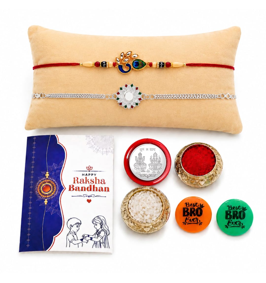 Rakhi Set for Brother - Peacock & Sunflower Raksha Bandhan Gift